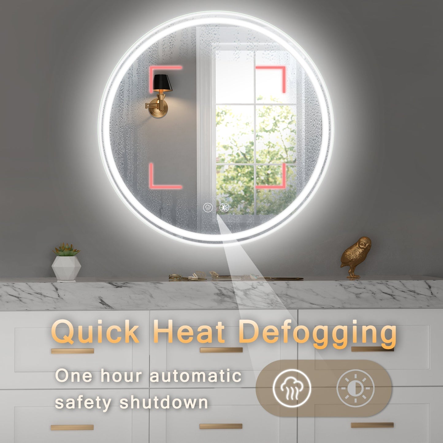 28" Round LED Mirror