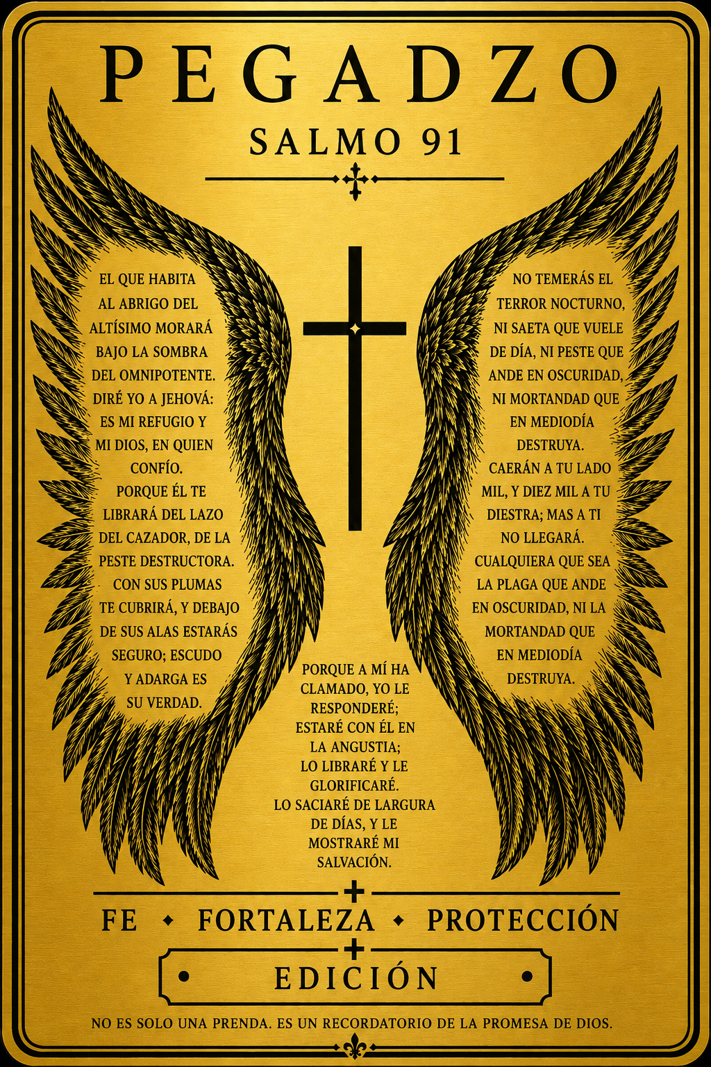 PEGADZO™ | Placa Decorativa Salmo 91 | Faith Collection | Aluminio Premium 20 × 30 cm
