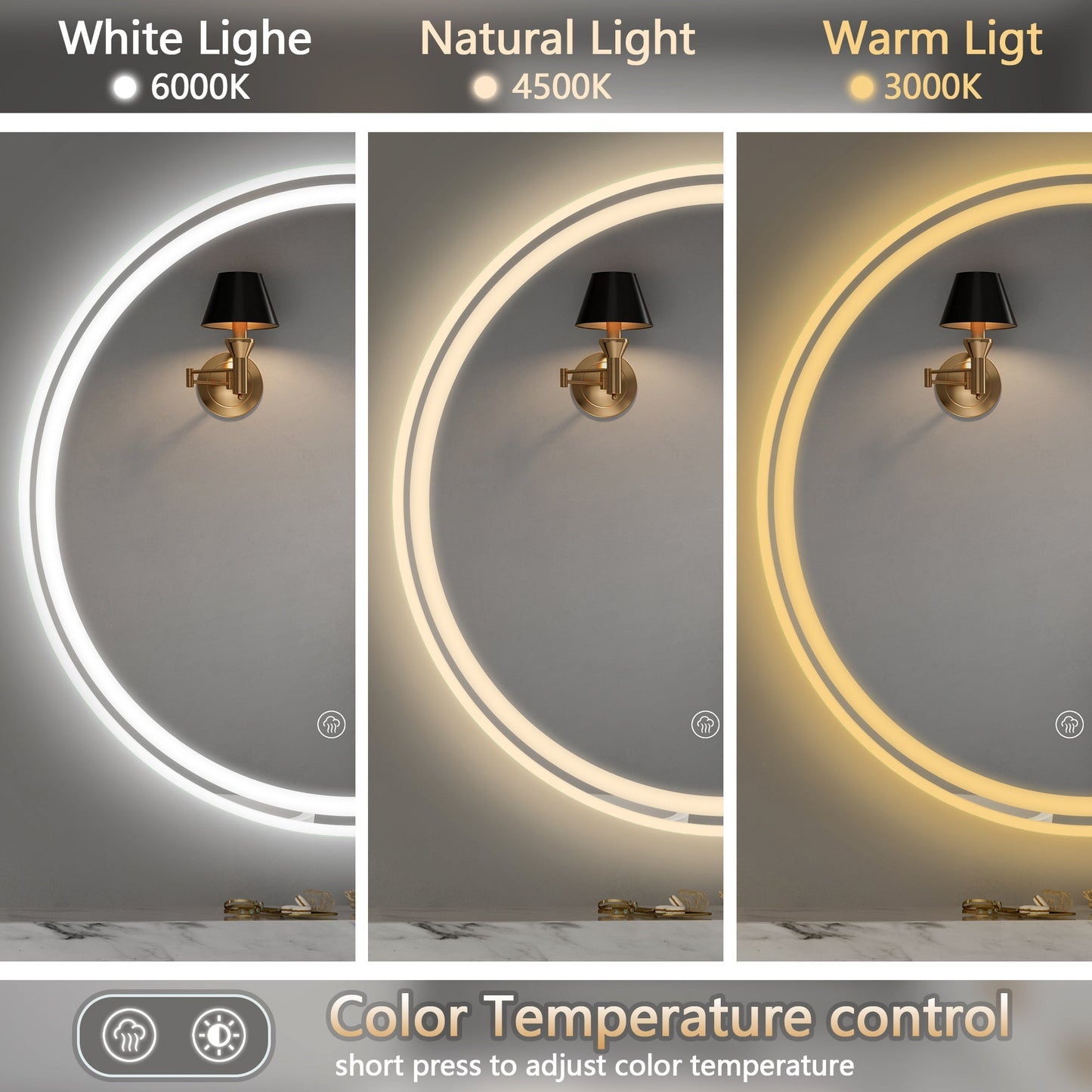 28" Round LED Mirror
