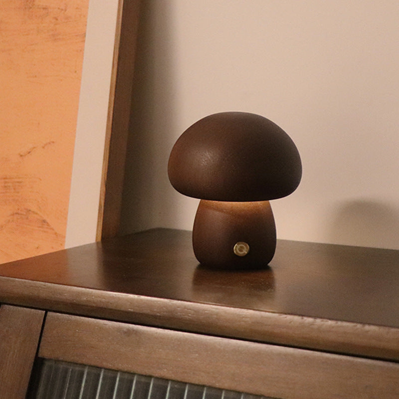 Wooden Mushroom LED Night Light