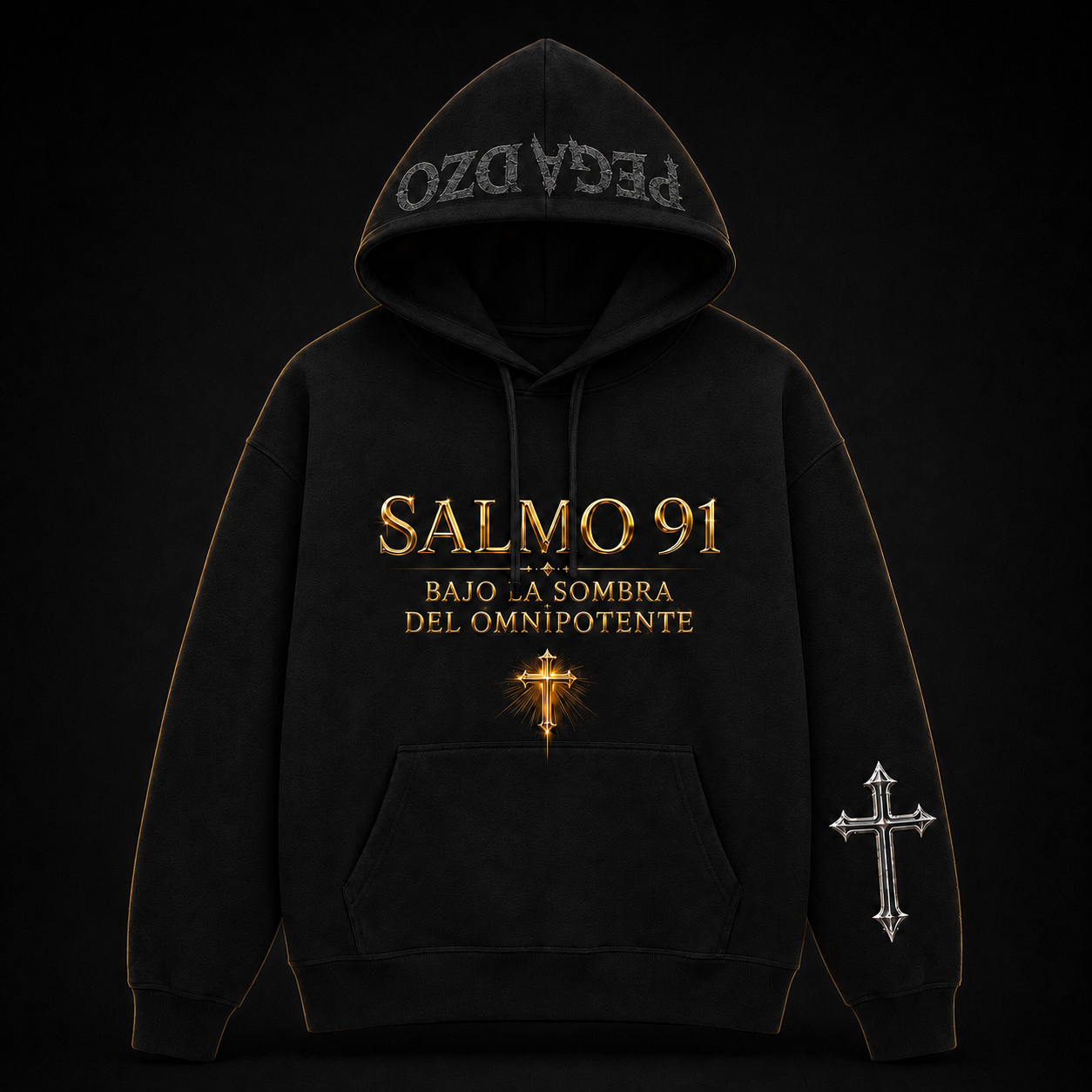 PEGADZO ESSENTIAL — Hoodie Salmo 91 (500 GSM)