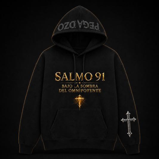 PEGADZO ESSENTIAL — Hoodie Salmo 91 (500 GSM)