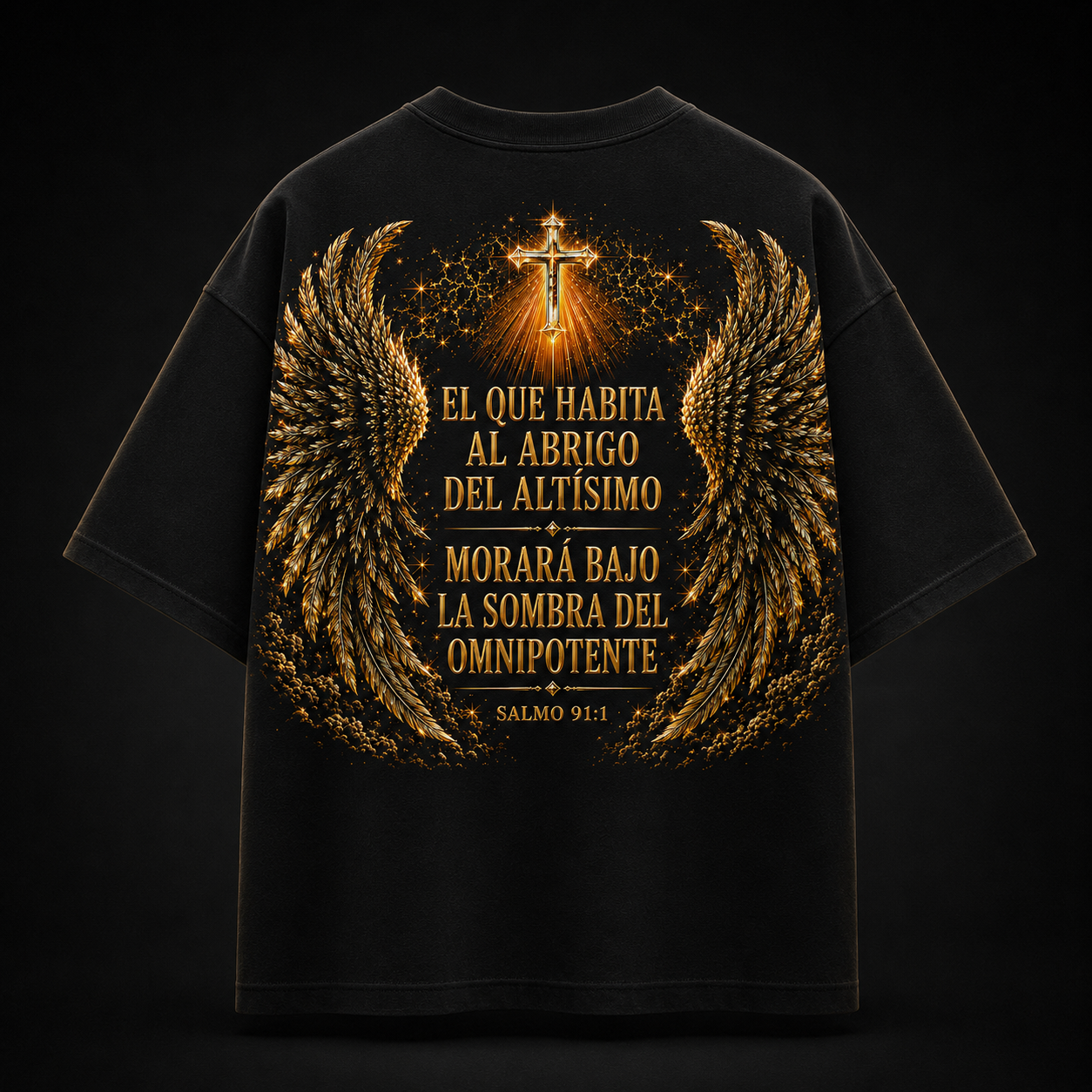 Camiseta Oversized SALMO 91 — Bajo la Sombra