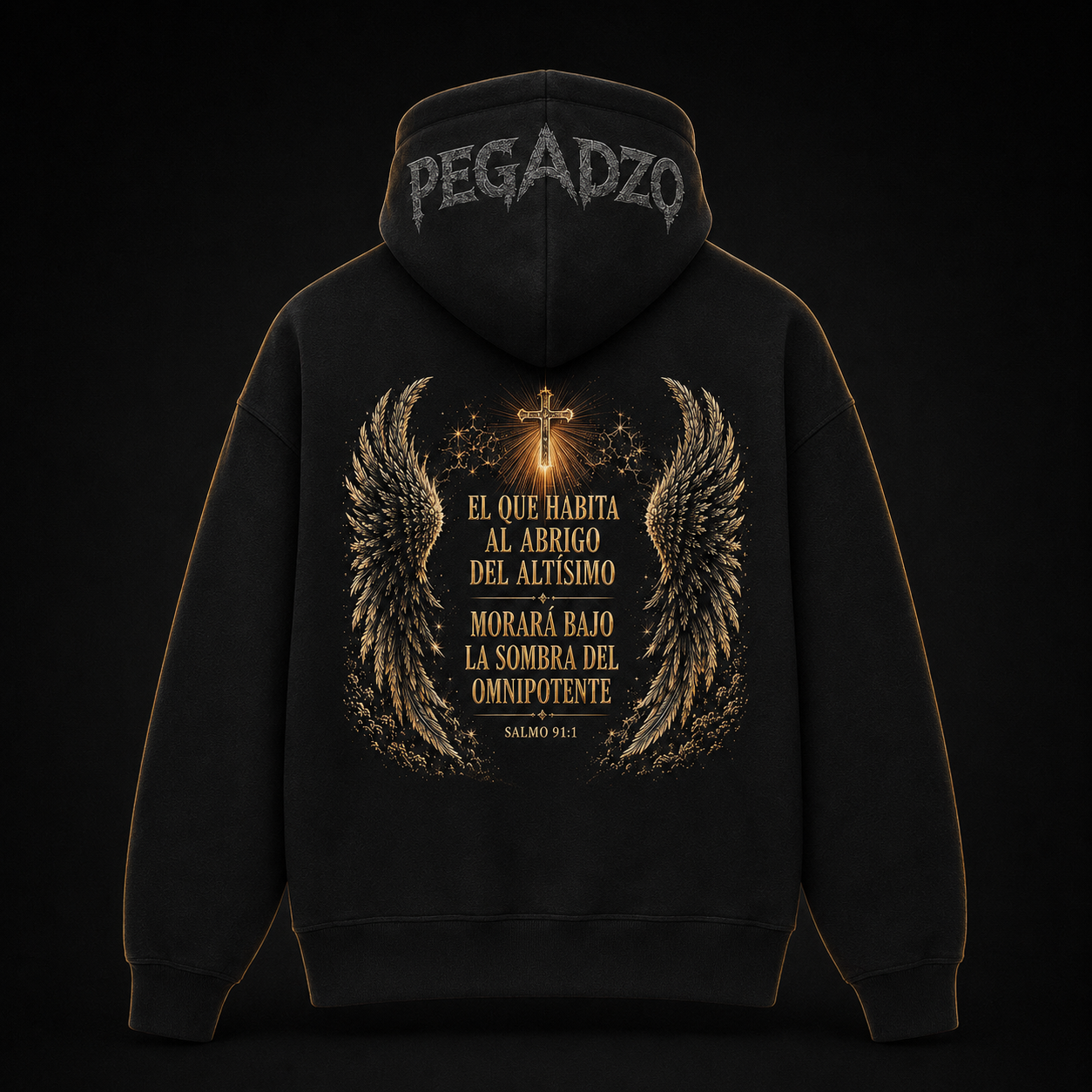 PEGADZO ESSENTIAL — Hoodie Salmo 91 (500 GSM)