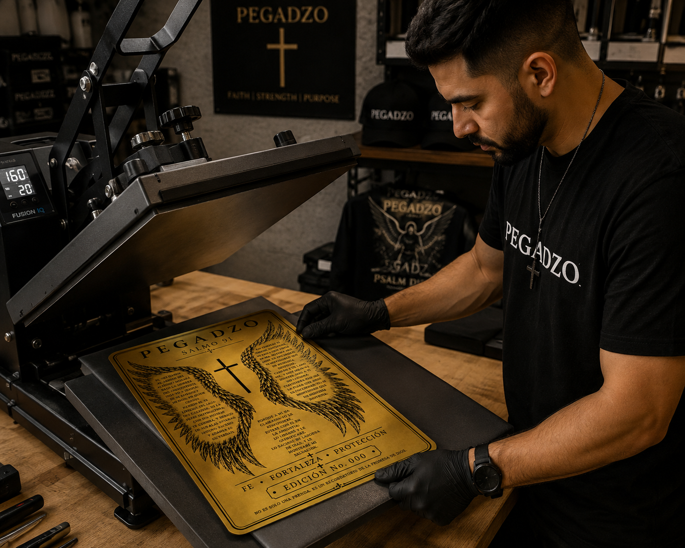 PEGADZO| Placa Decorativa Salmo 91 | Aluminio Premium 20 × 30 cm