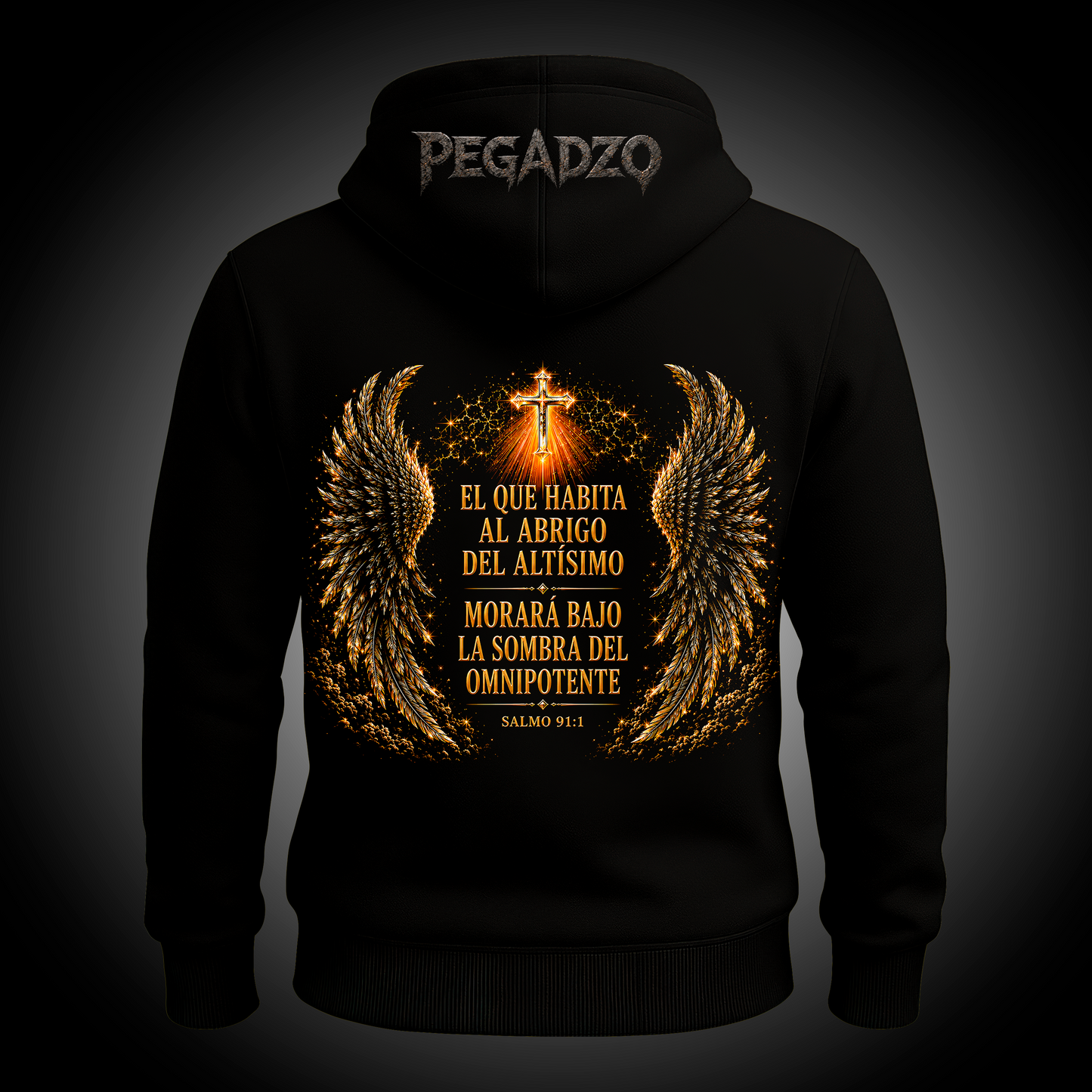PEGADZO ESSENTIAL — Hoodie Salmo 91 (500 GSM)